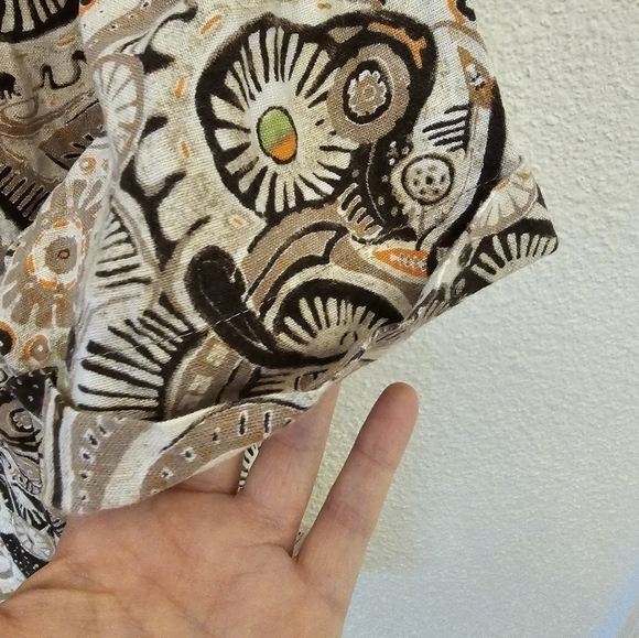 Chico's Size 3 100% Linen Paisley Tan Ocean Blazer - Picture 5 of 10